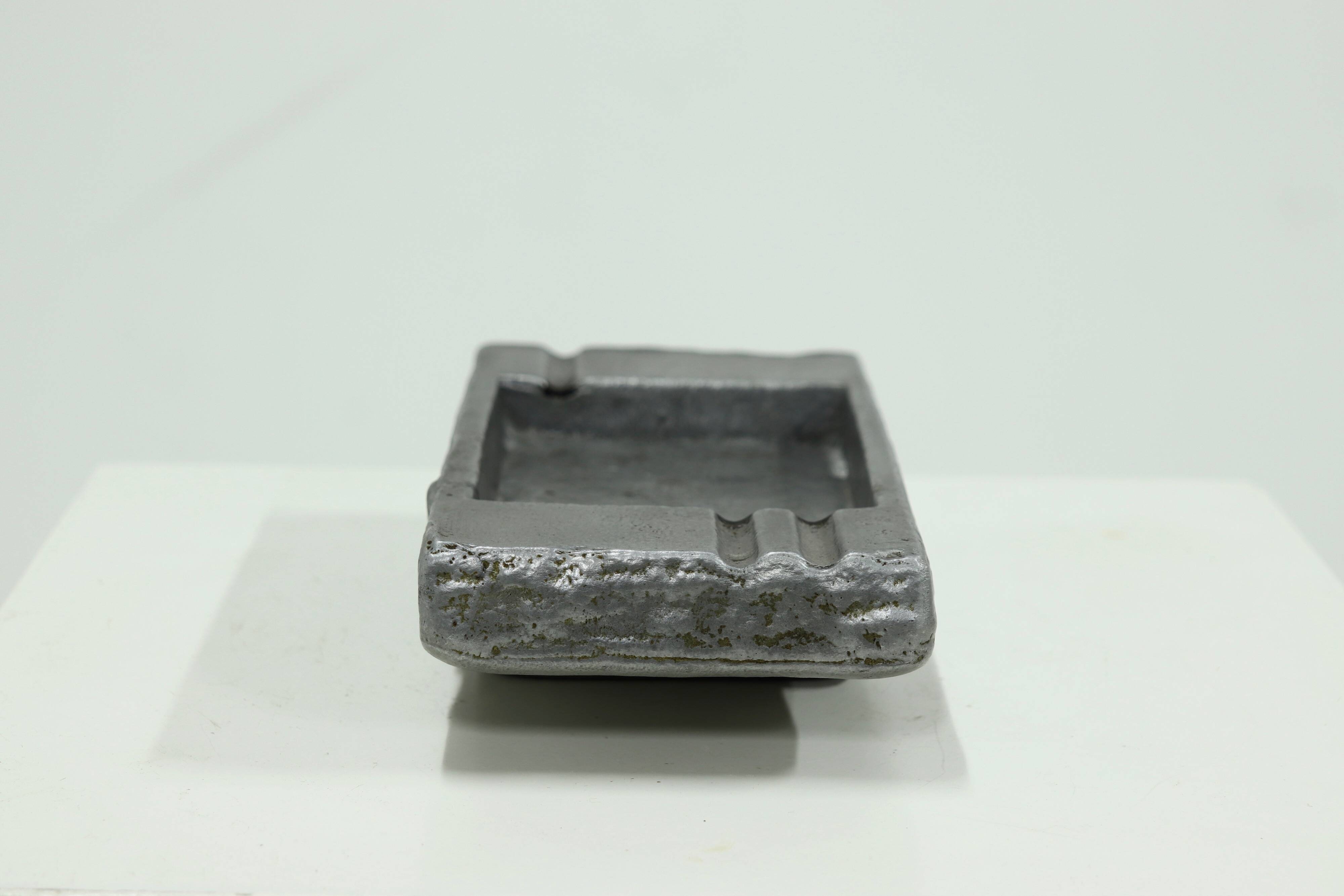 Brutalist Cast Aluminium Ashtray Willy Ceysens 1960s