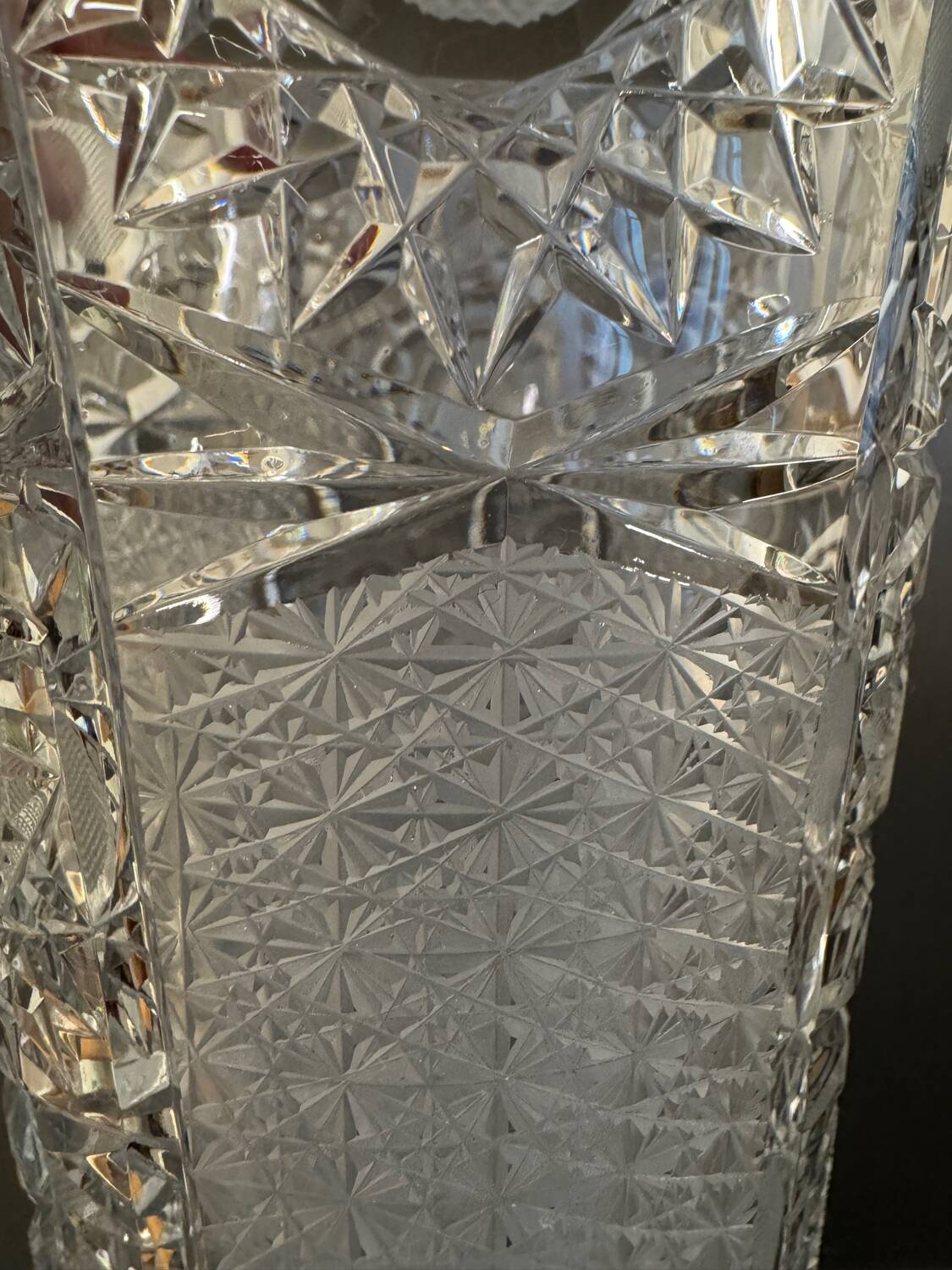 Large Bohemian crystal vase, 20th century