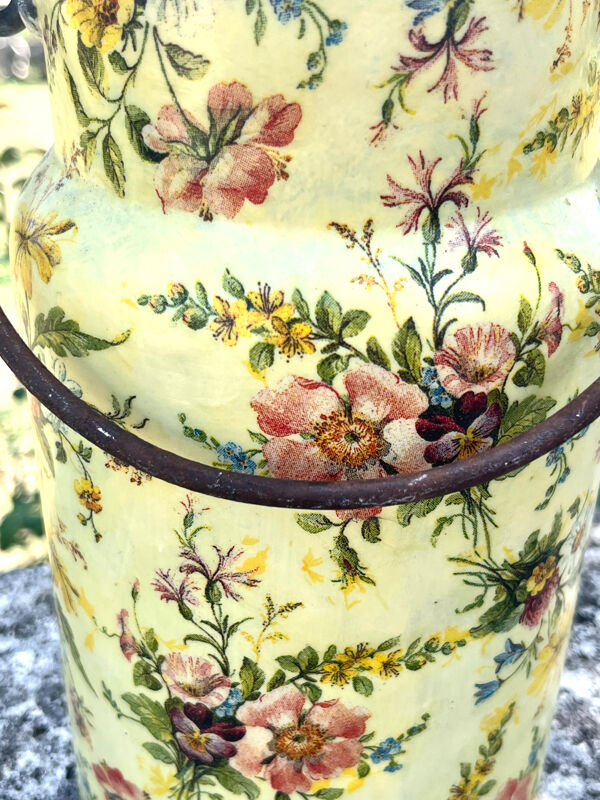 Ensemble de pots de fleurs, jardinières florales en tôle française, jardinières en métal, français