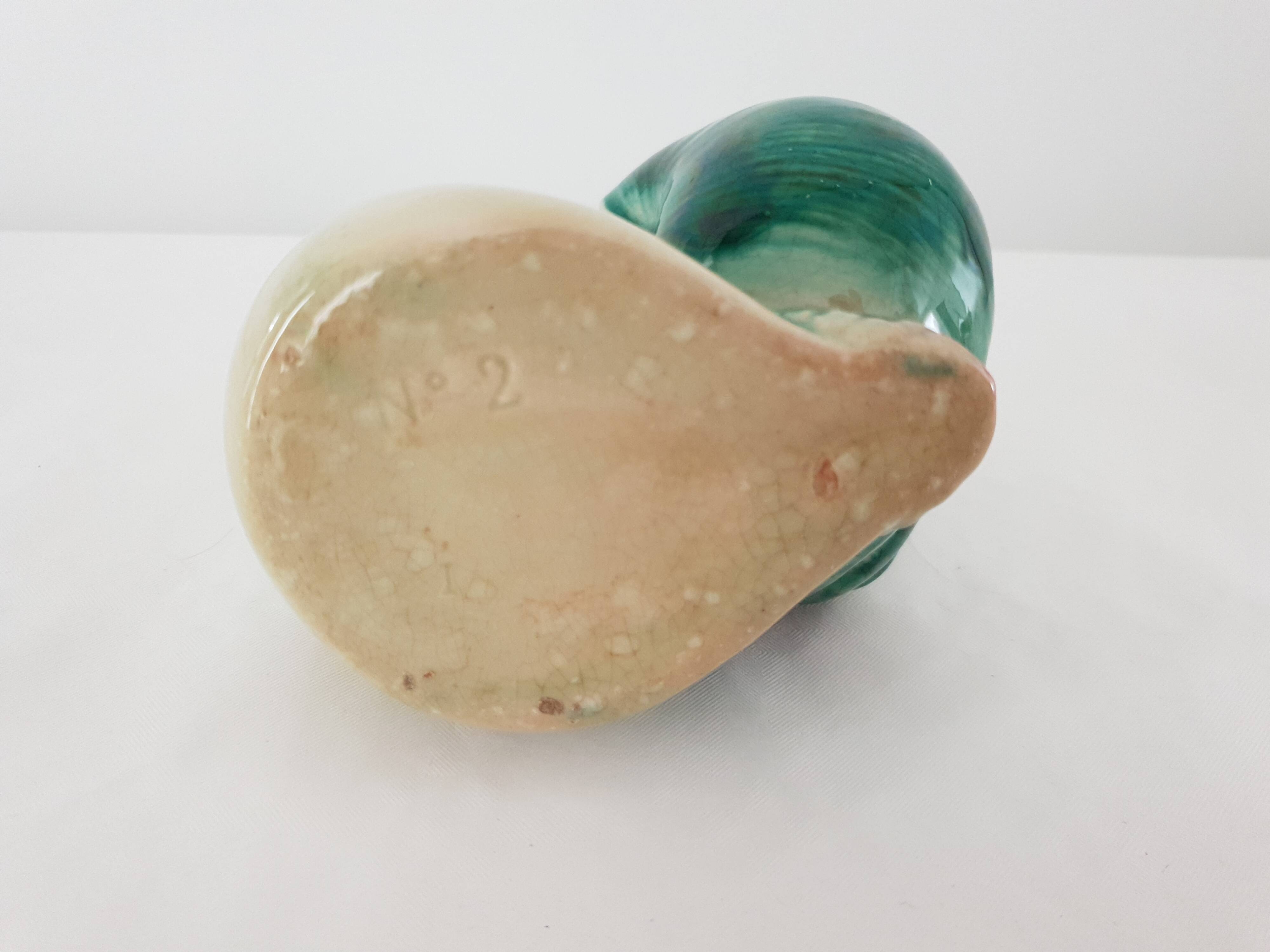 Old Barbotine Soliflore Vase in Snail Shape