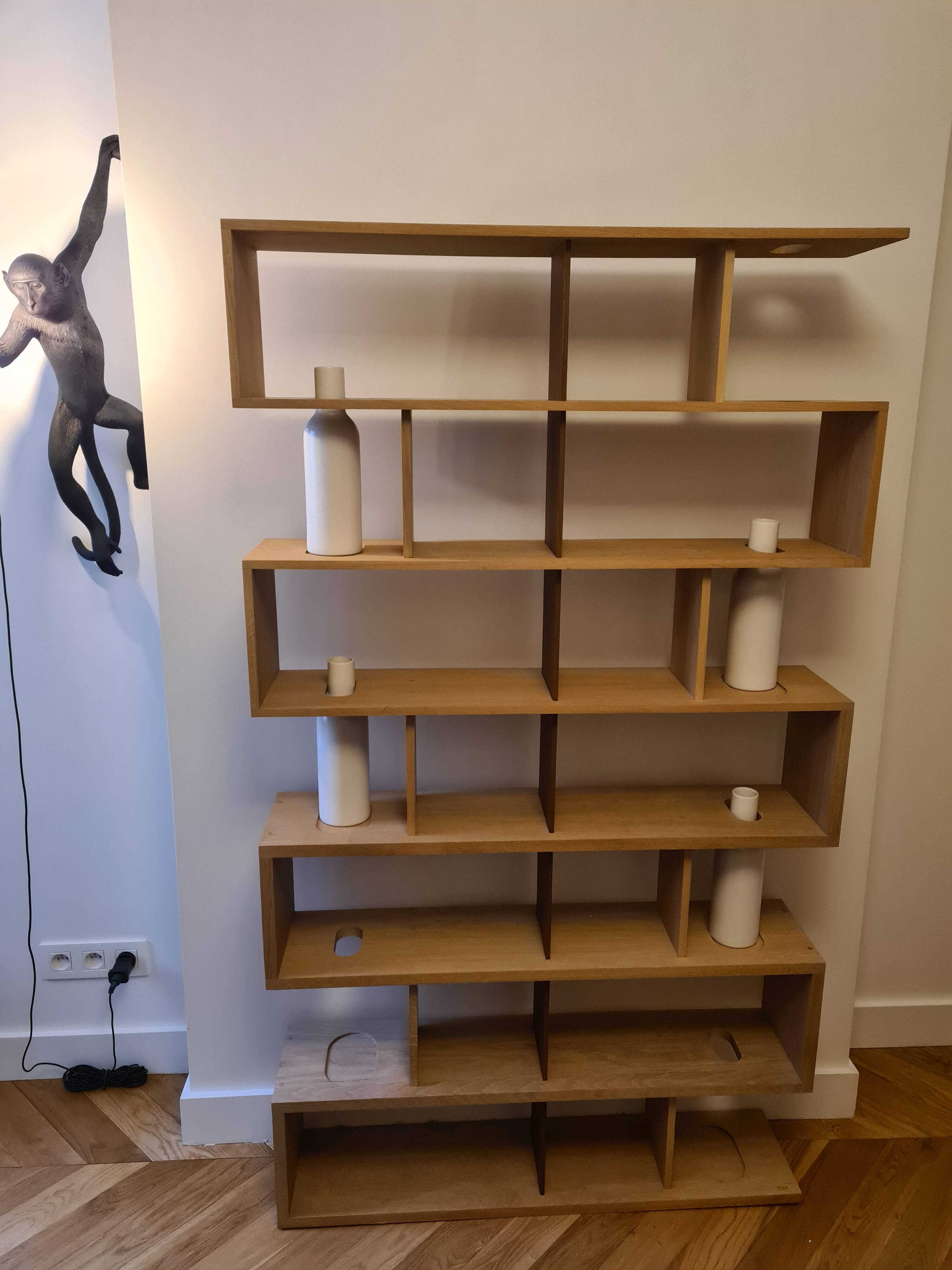 Solid oak bookcase - Bibliofleur Drugeot