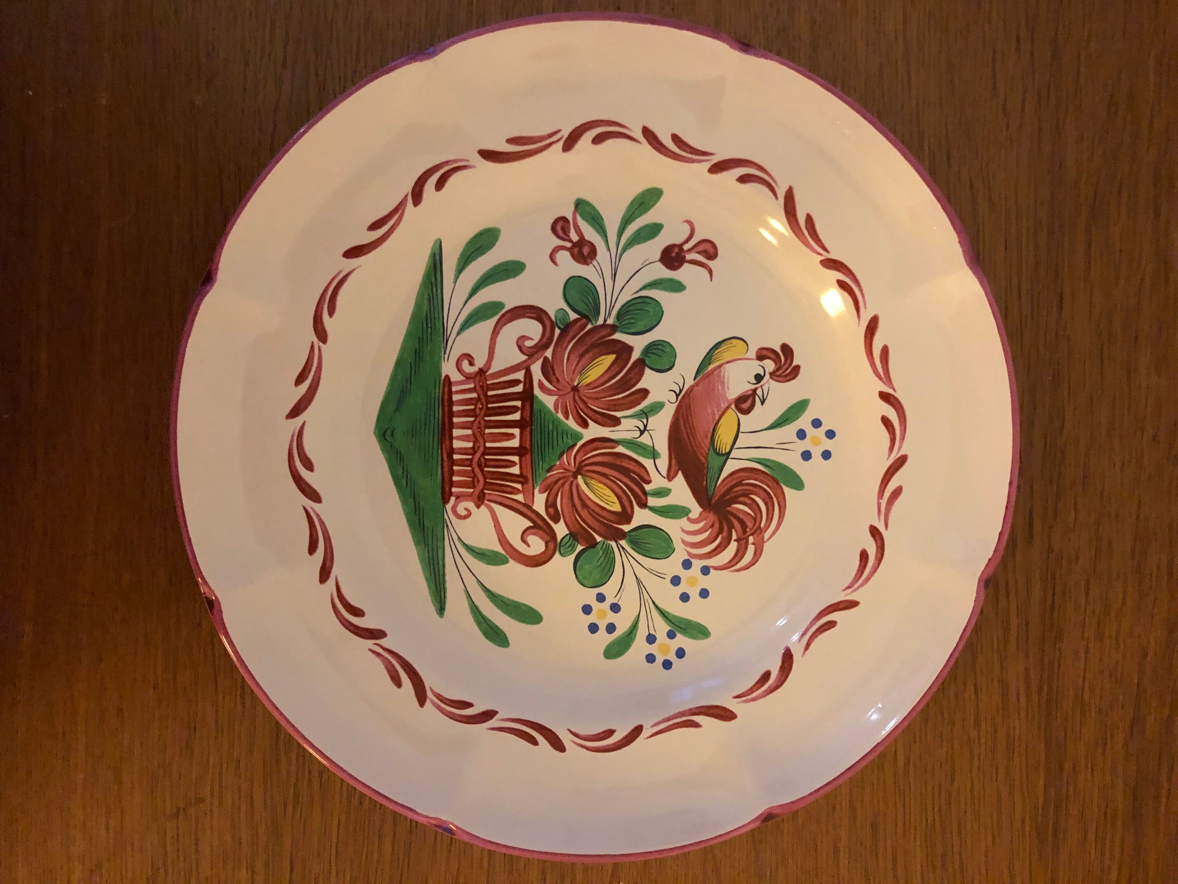 4 assiettes en faïence de Saint-Clément