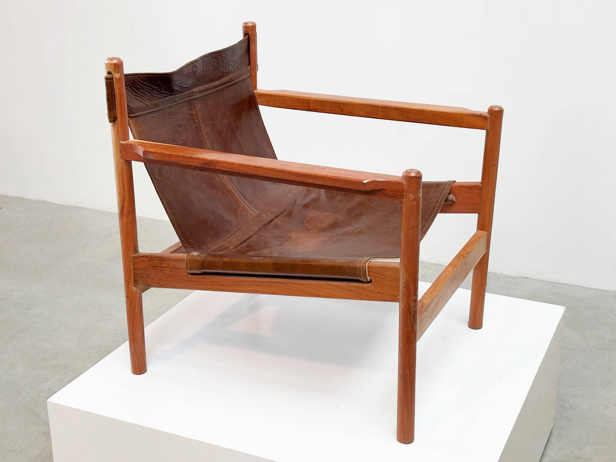 Leather 1970's Roxinho lounge chair by Michel Arnoult