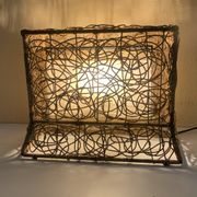 Lampe de sol/table en osier vintage