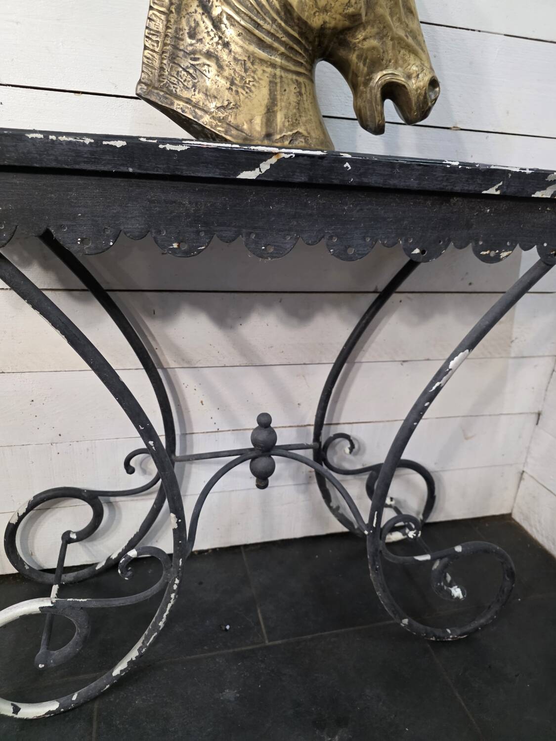 Massive wrought iron console from the 20th century.
