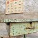 Old workbench kitchen island steel with wood