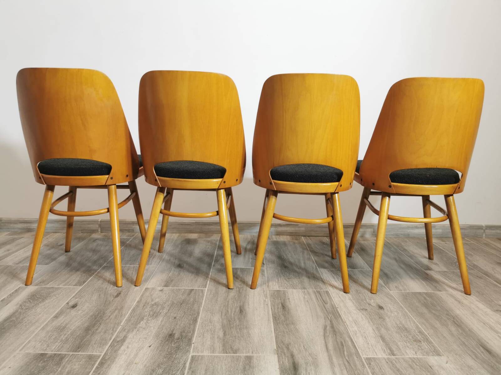 Dining chairs by radomir hoffman for ton, 1950s, set of 4