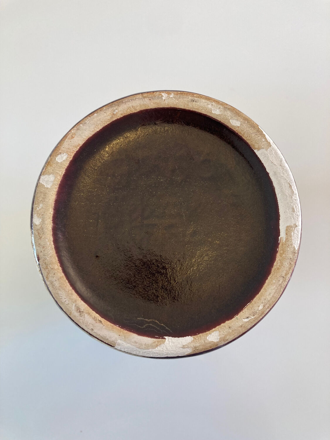 Marbled effect vase in Lunéville earthenware