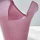 Stunning Double Color White and Pink Etched Murano Glass Vase, Italy, 1980s