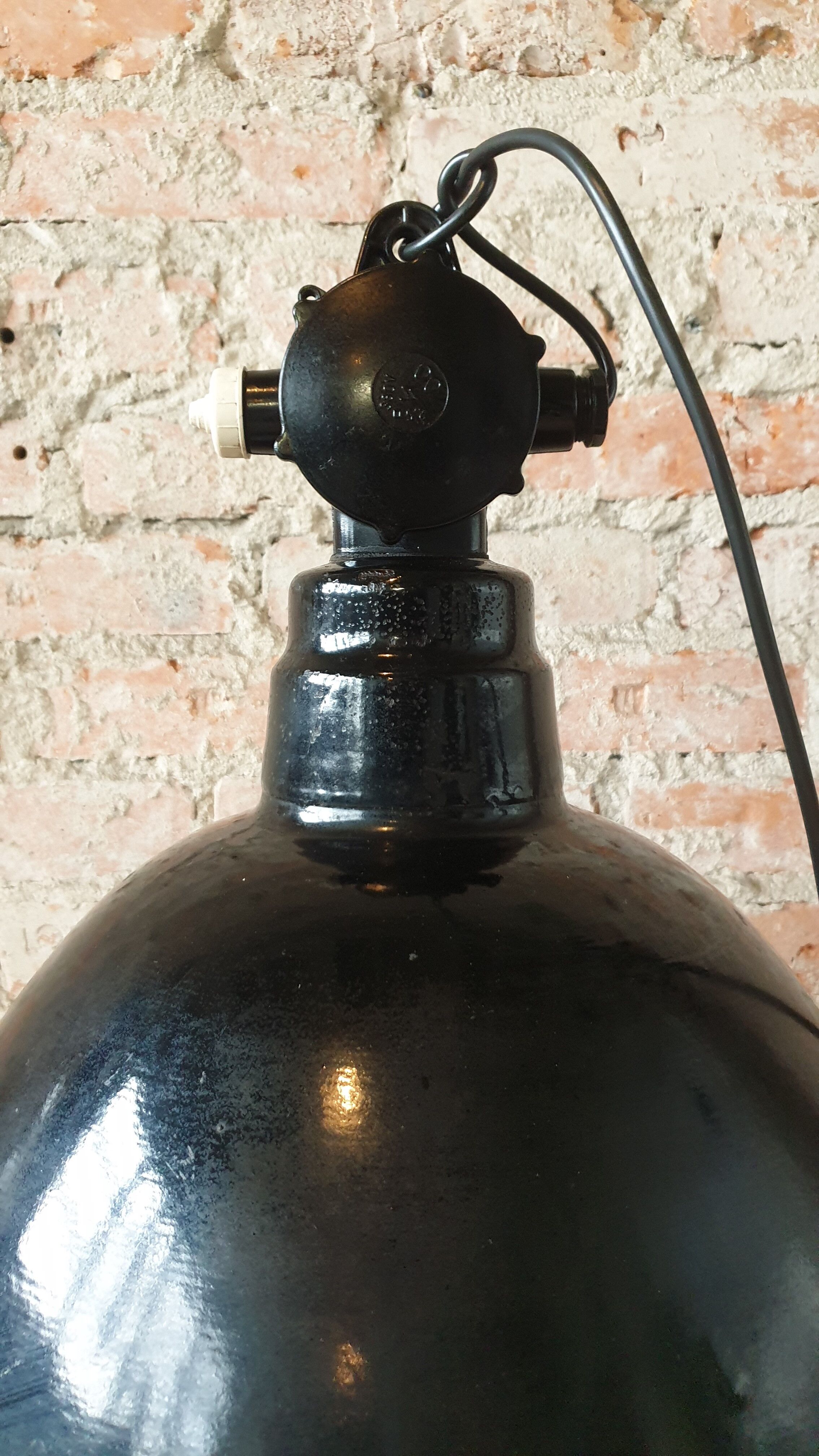 Industrial hanging lamp by Leuchtenbau WIttenberg, 1950s