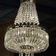Crystal and gilded bronze basket chandelier with pendants - 90 / 50cm