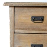 Coffre scandinave en bois avec poignées en fer