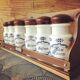 6 vintage opaline spice jars
