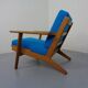 Danish GE290 Chair in Oak and Kvadrat Hallingdal by Hans J. Wegner for Getama, 1960s
