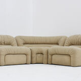 Canapé modulaire incurvé italien vintage des années 1970, ensemble de 5