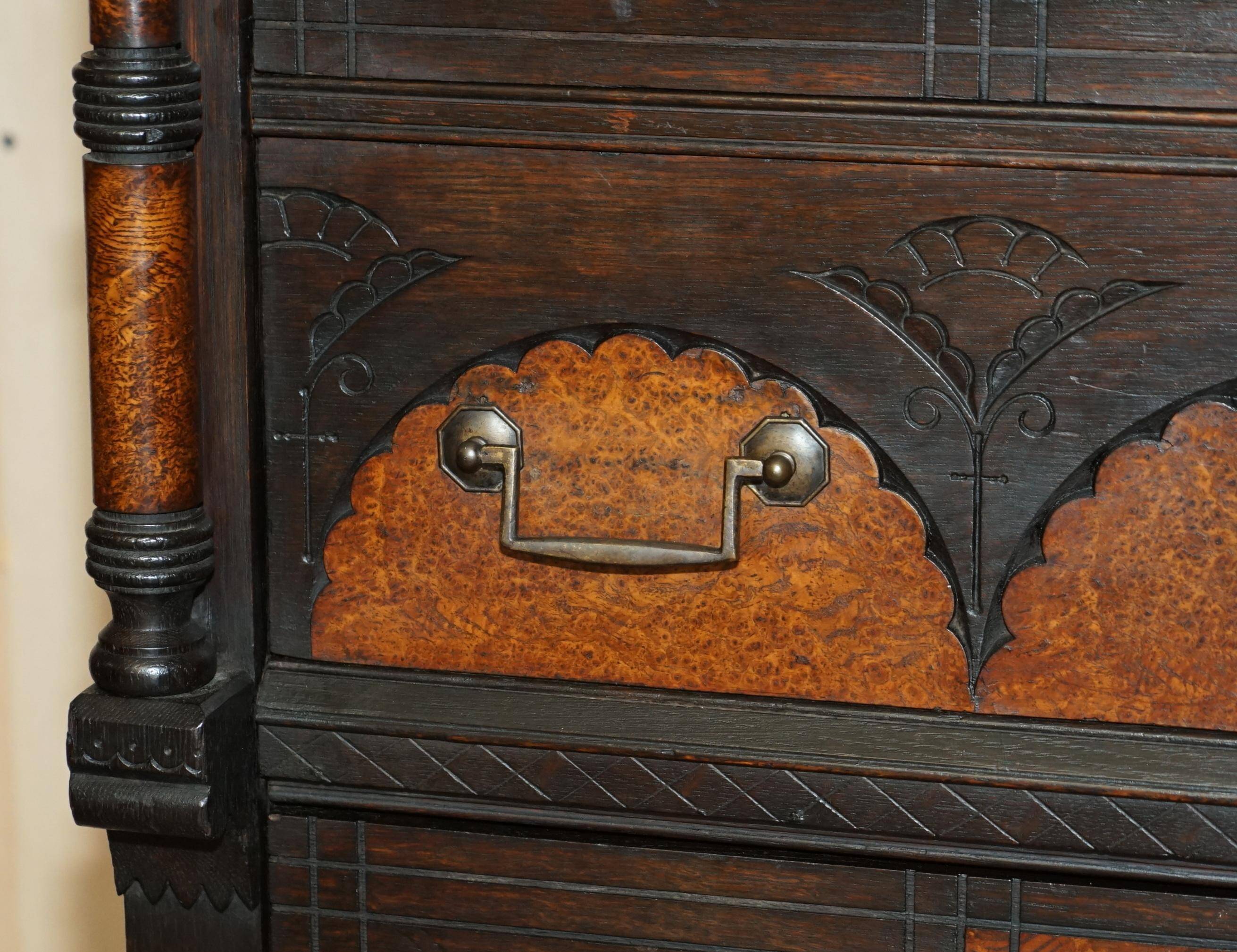 Victorian Wellington chest in figured elm by R Crosby & Son with 160 seal impressions.