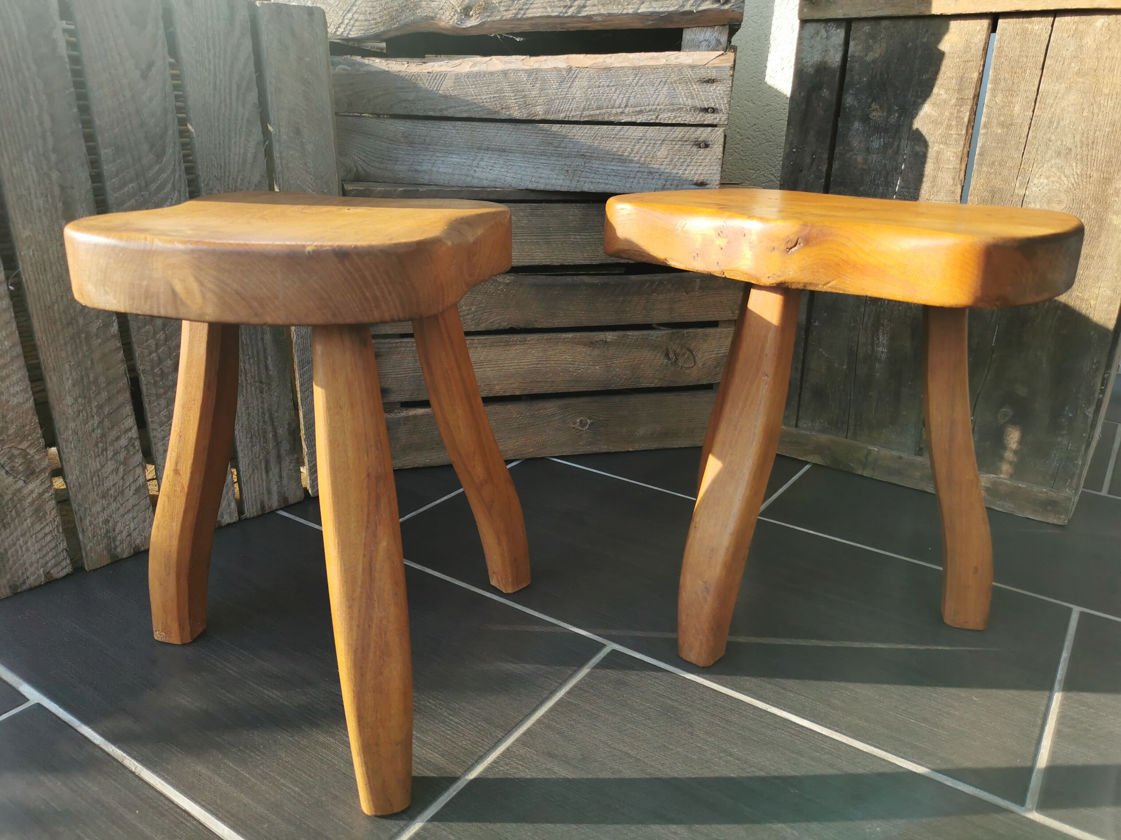 Pair of tripod stools