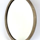Oval Patinated Bronze Mirror 1950