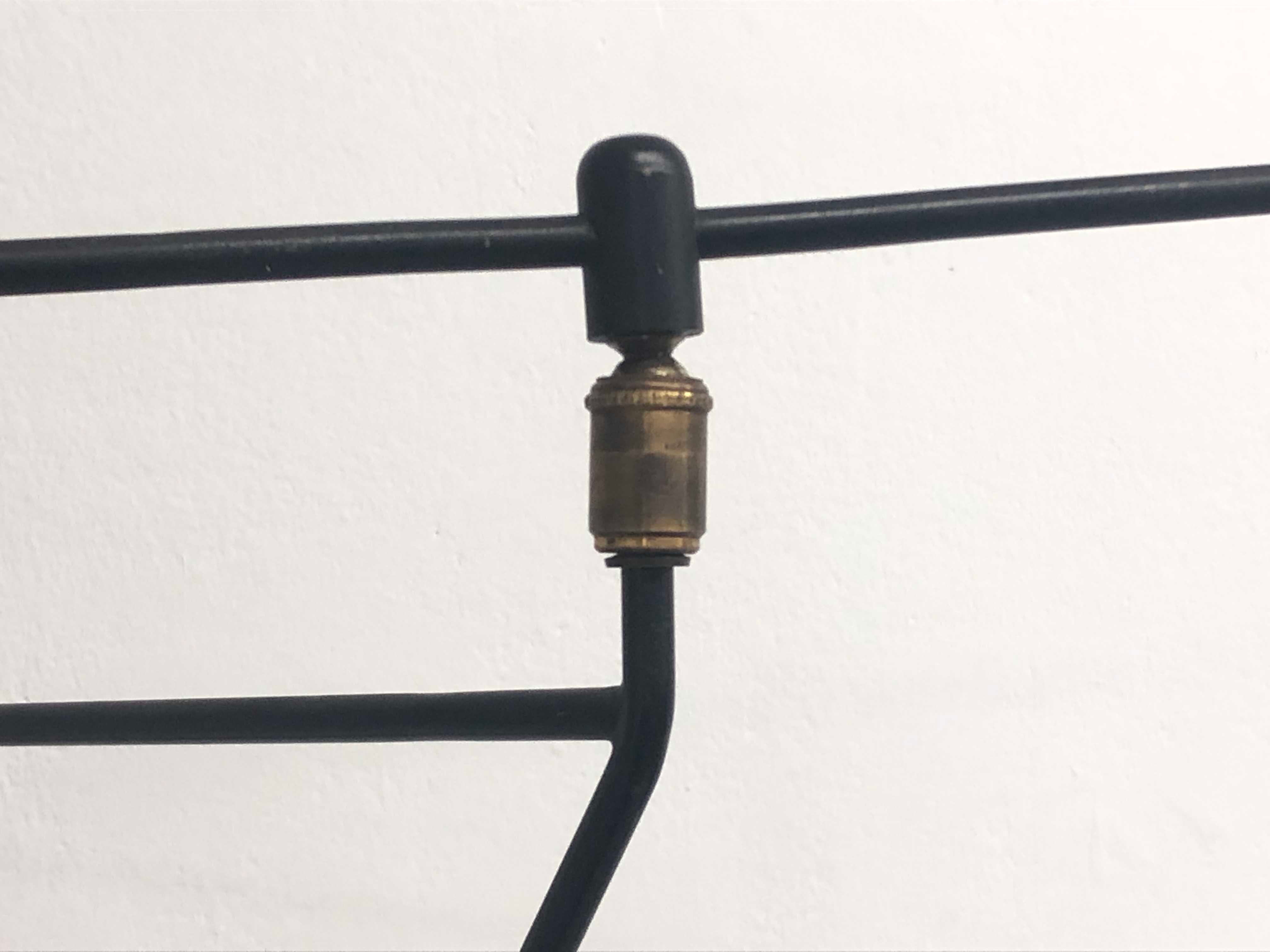 Metal and brass articulated sconce edited by Lunel, 1950s
