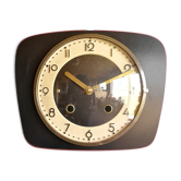 Vintage formica clock silent wall clock "black and red"