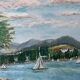 Sailboats on the lake, knife technique