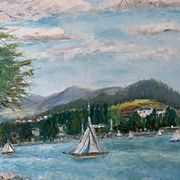 Sailboats on the lake, knife technique