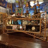 Large and unusual rattan mirror from the 1960s