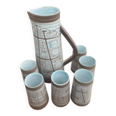 Orangeade service in stoneware — Potters of Accolay — 1950s-70s