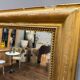 Antique gilded fireplace mirror