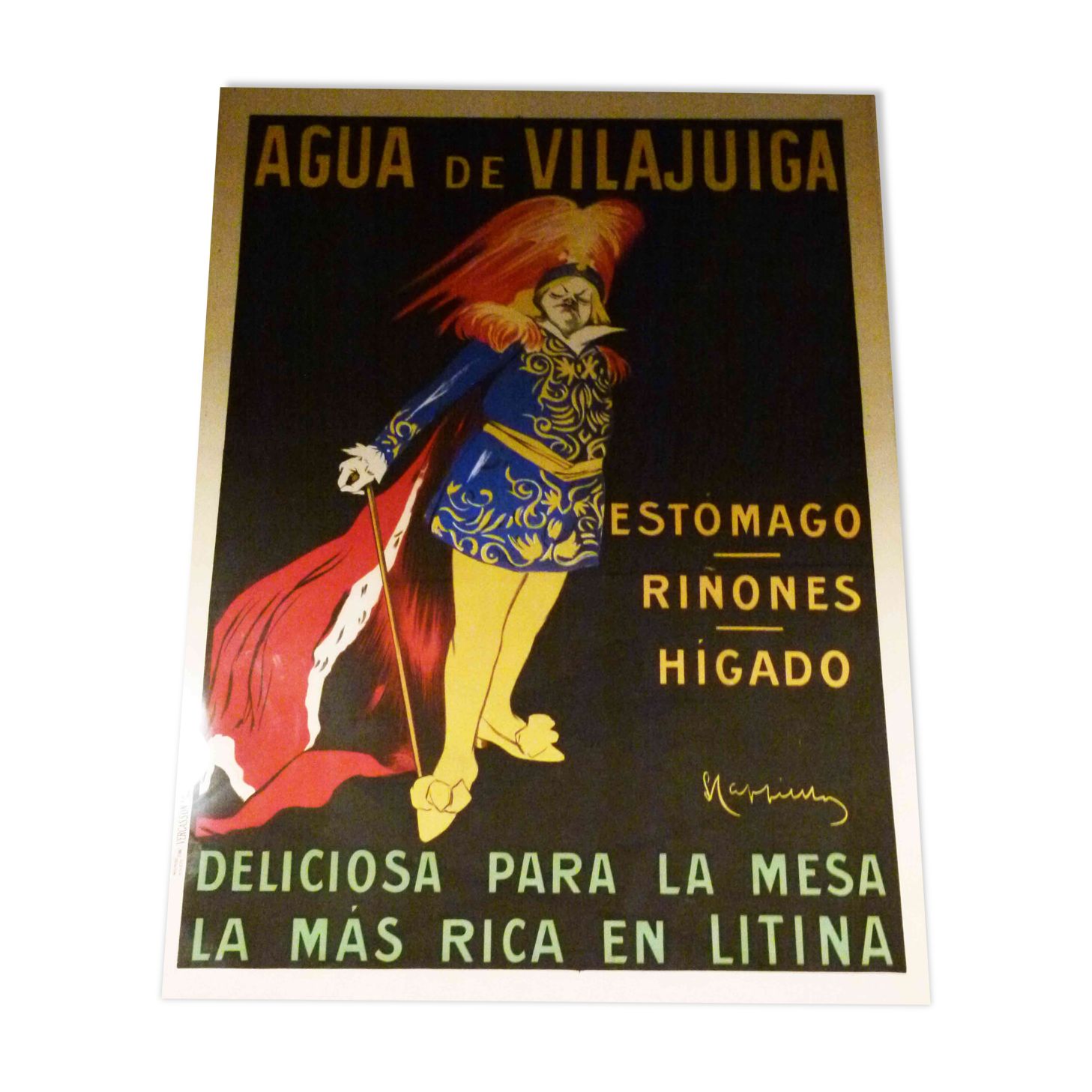 Original poster aigua de vilajuiga by leonetto cappiello