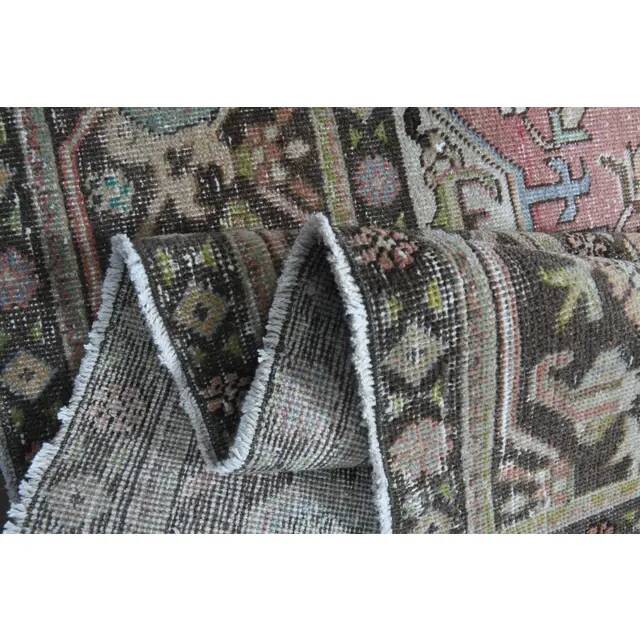 1970s Vintage Persian Handmade Wool Cotton Light Pink Area Rug 285x374