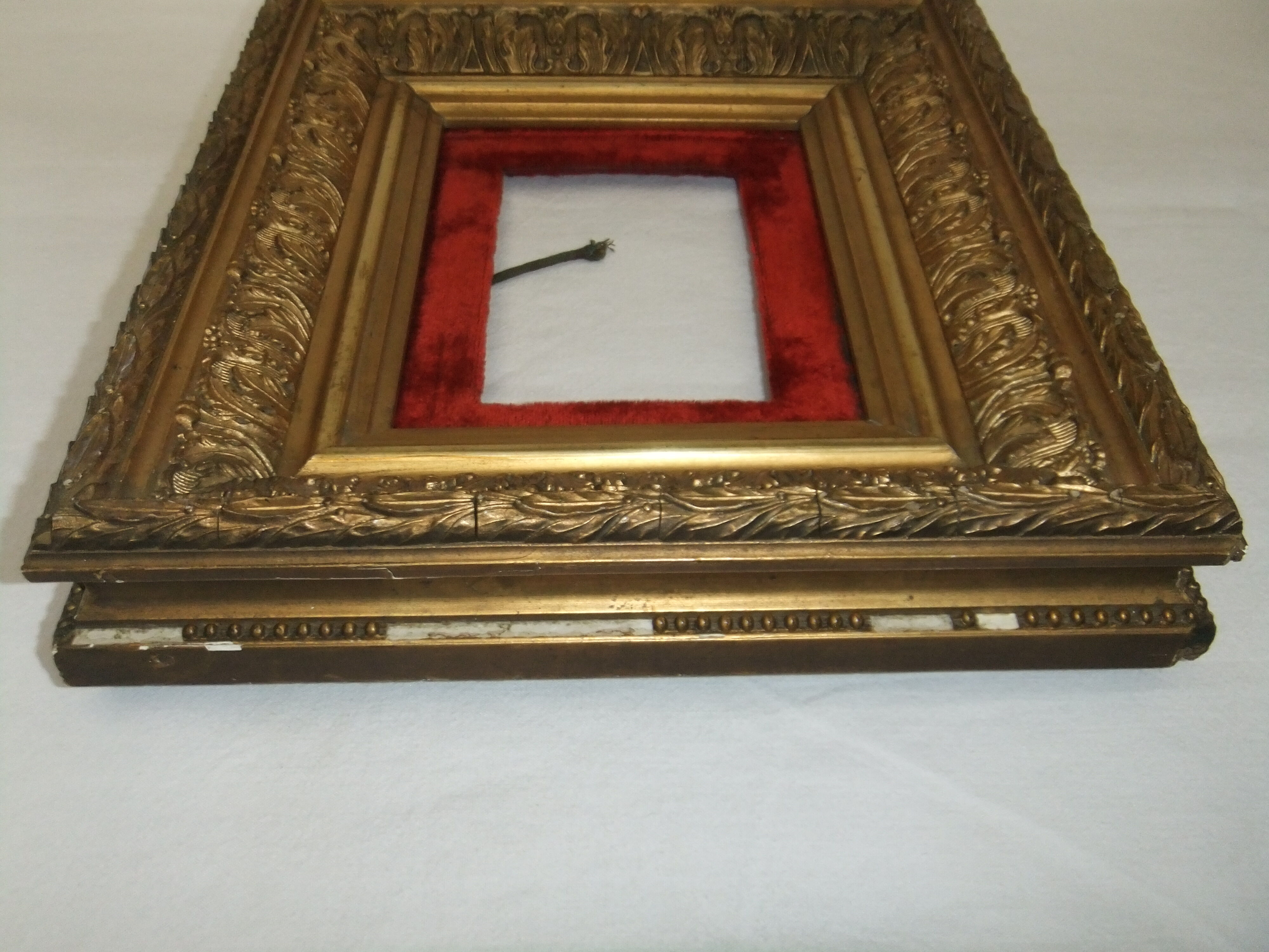 Frame XIX gilded stucco wood decoration acanthus leaves painting painting