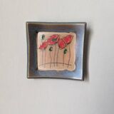 Handmade wall ceramic poppies bohemian countryside miniature