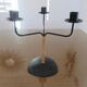 Scandinavian candle holder " LAURIDS LONBORG " metal and rattan 60s