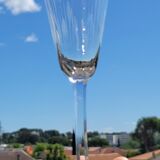 6 anciennes flûtes à champagne en cristal taillé