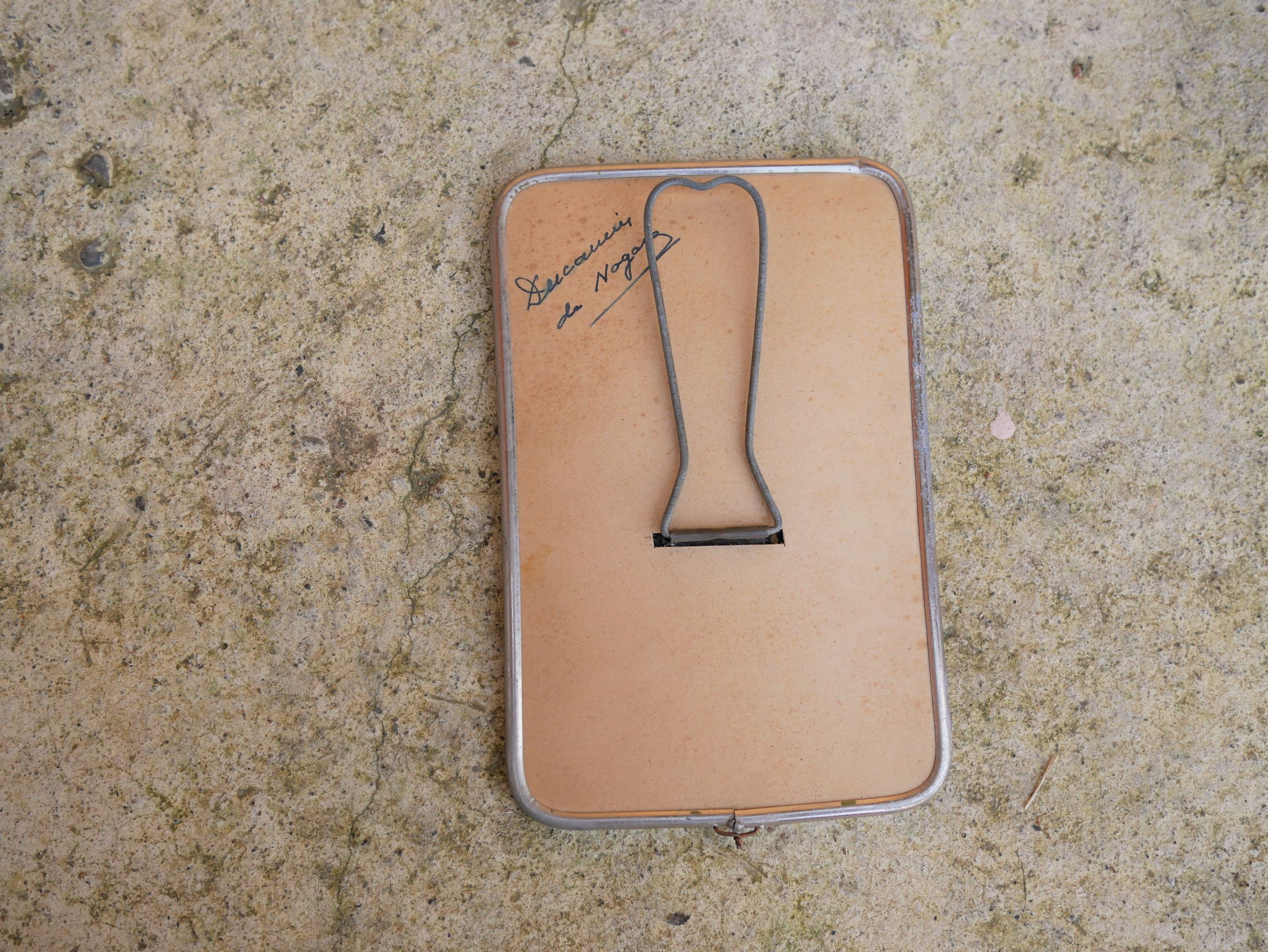 Vintage silver barber's mirror 20cm x 13cm