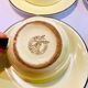 4 pastel yellow cups moulin des loups 50s