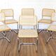 6 Cesca B32 Breuer Chairs Made in Italy - Seat caning redone