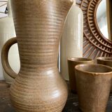 Stoneware pitcher and tumbler service