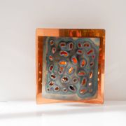 Vintage Brutalist copper wall sconce from Boréns, 1960s