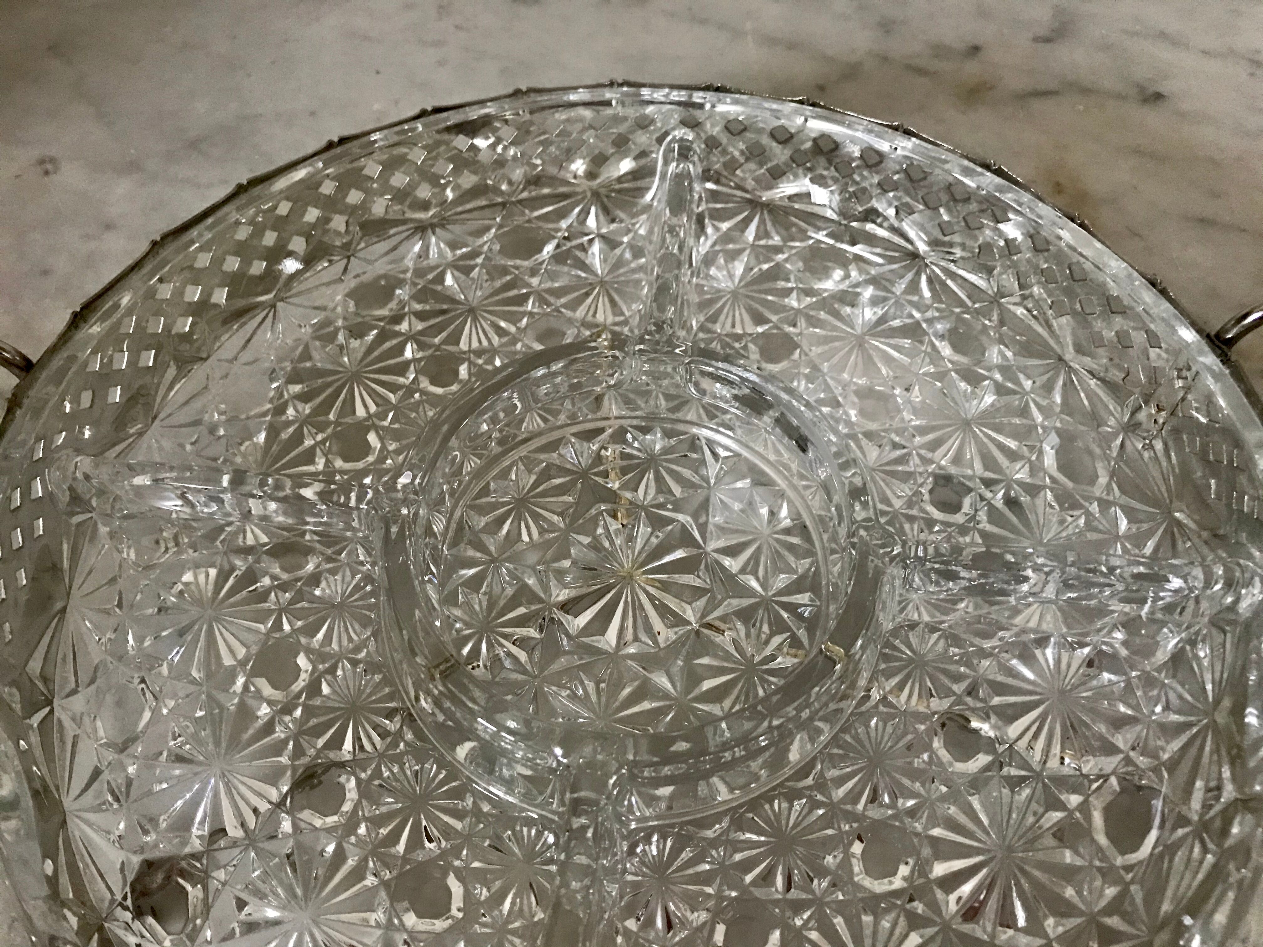 Silver metal aperitif tray circa 1950