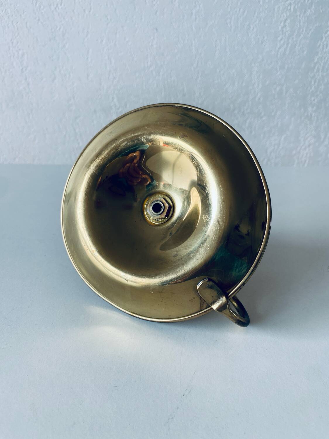 Candle holder with brass handle