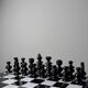 Large vintage chess set from the 70s, white and black marble, Italian craftsmanship