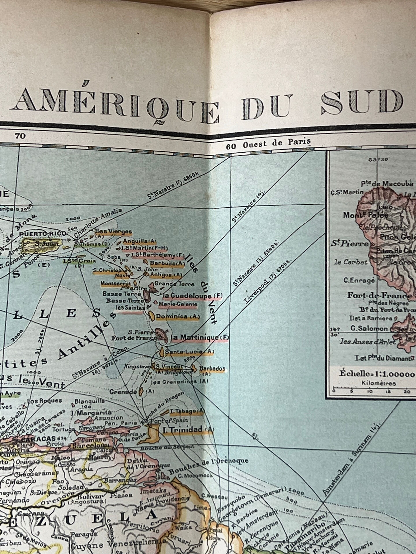 Carte ancienne Amérique du Sud 67x54cm