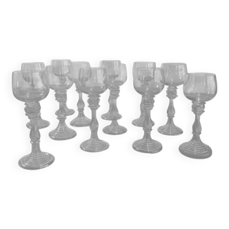Suite of 12 Moselle wine glasses