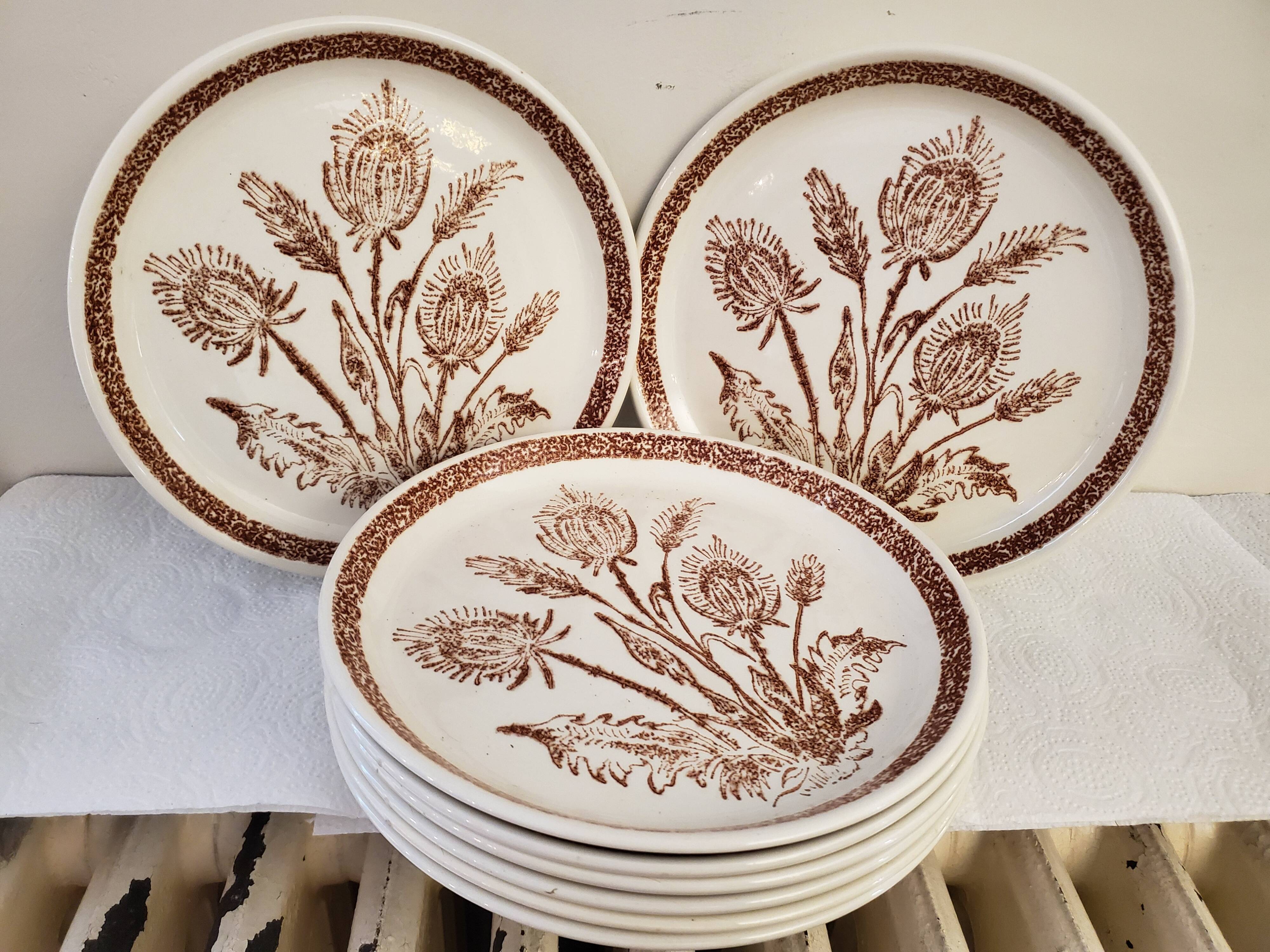 Ceramic plates thistles 70's