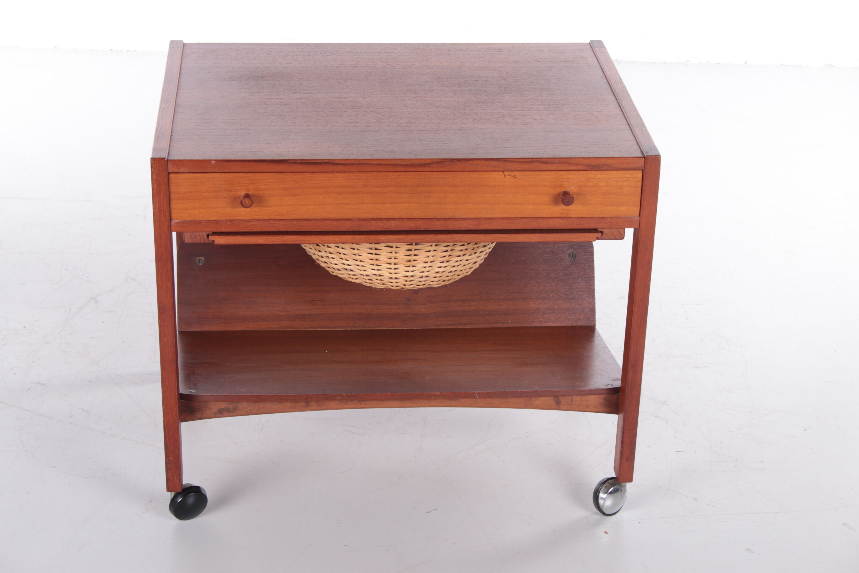 Danish Design Teak Wooden Side Table and Sewing Box,1960s