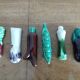 Set of six earthenware vegetable knife rests from Vallauris.