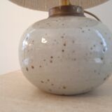 Vintage enamelled stoneware lamp with rope lampshade