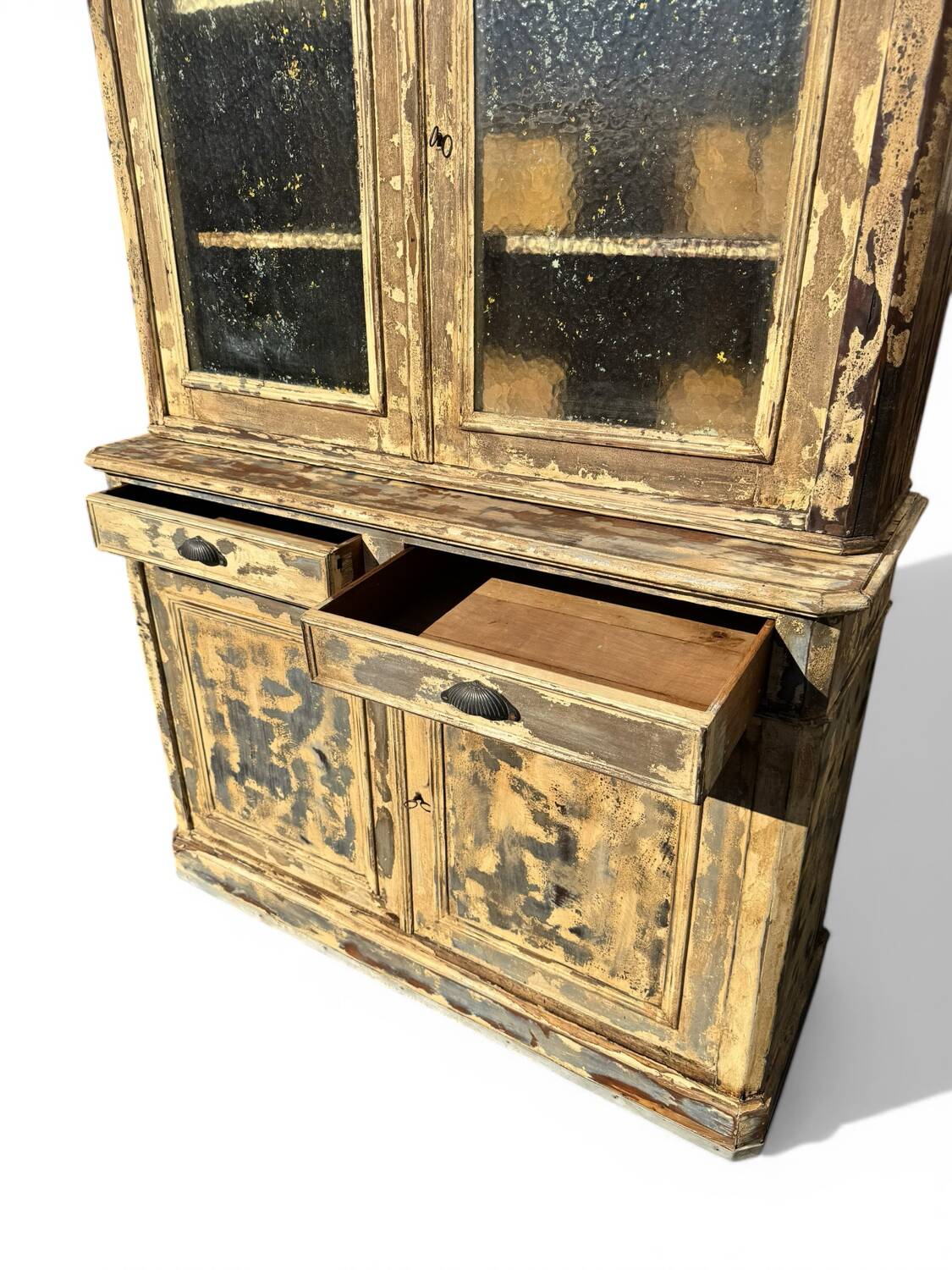 Large two-body sideboard Louis Philippe – blue beige patina